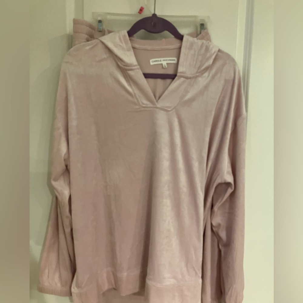 Carole Hochman pink velour lounge set XL